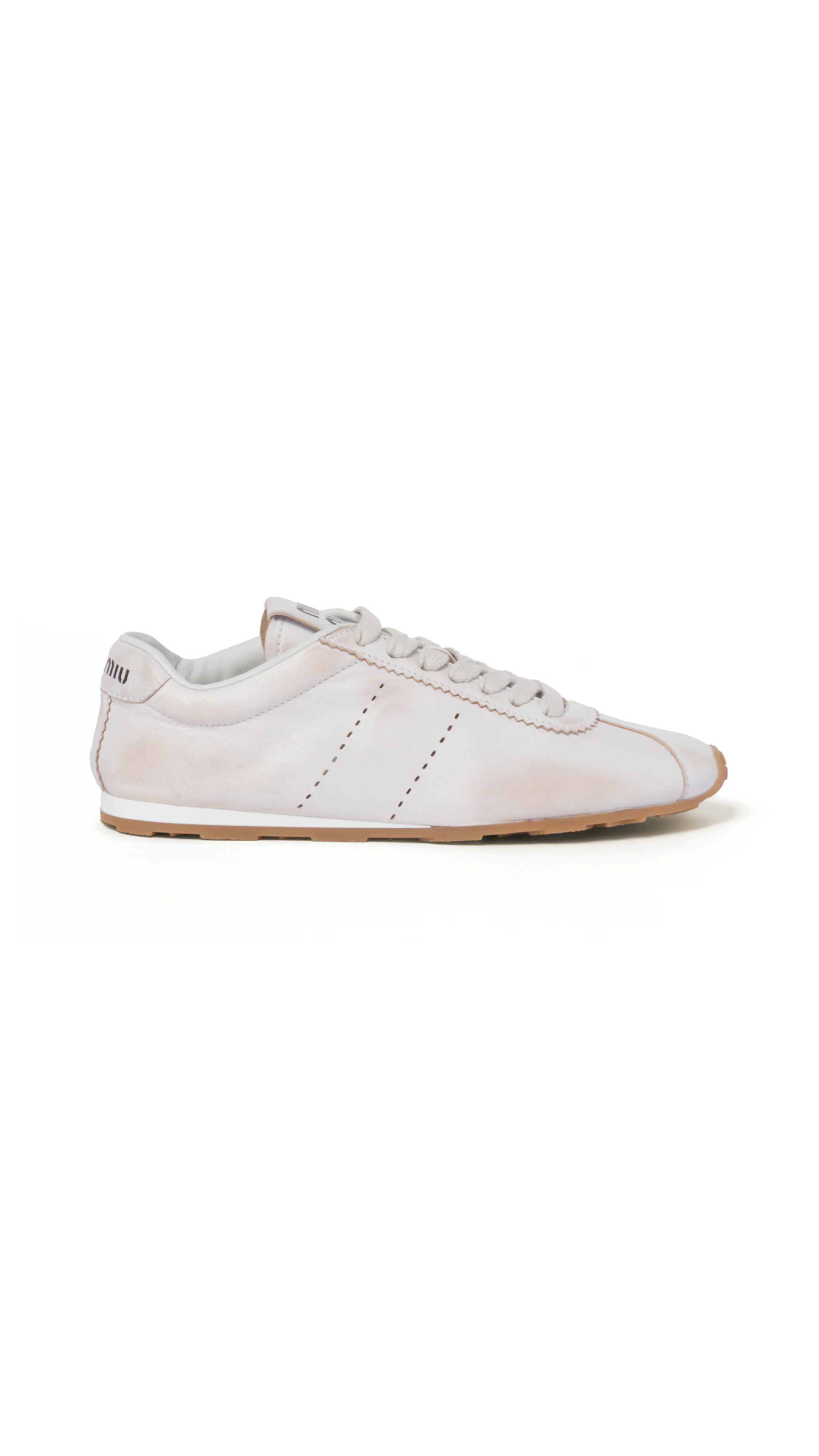 White Bleached Nappa Leather Sneakers