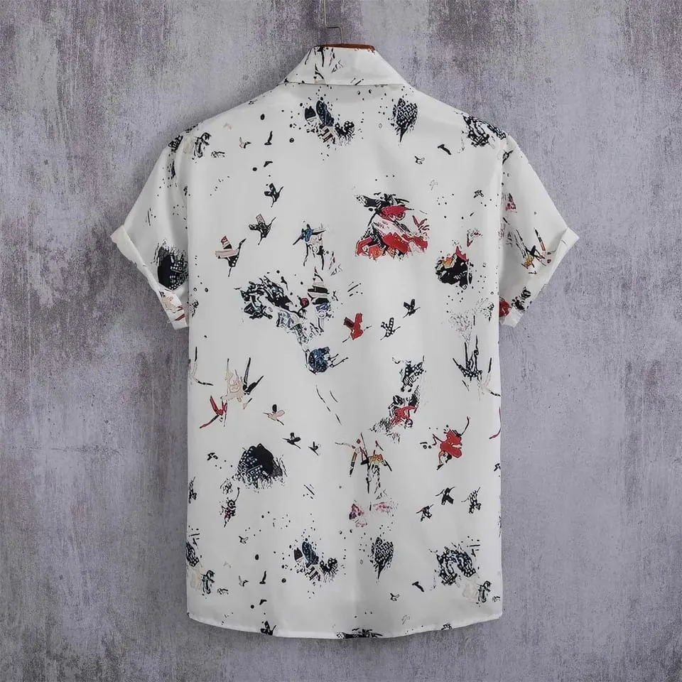 White Collar Printed Shirt for Men - X1597175