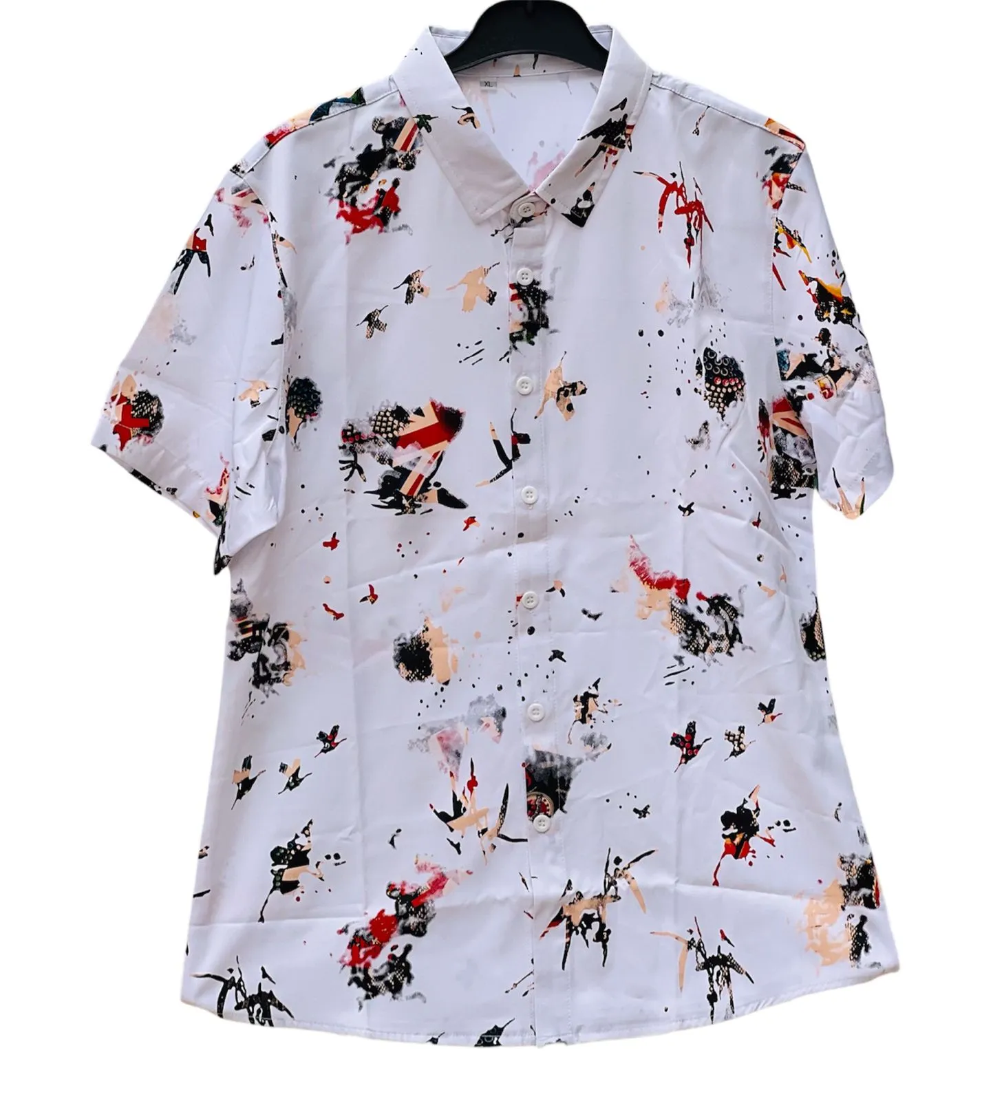 White Collar Printed Shirt for Men - X1597175