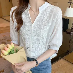 White embroidered blouse