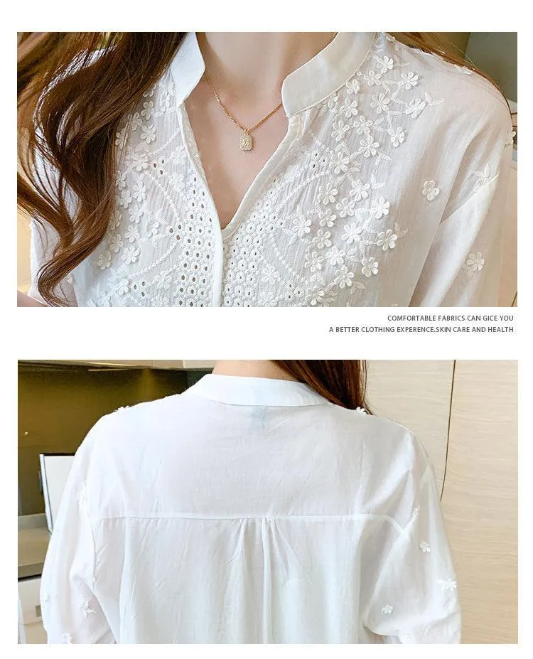 White embroidered blouse