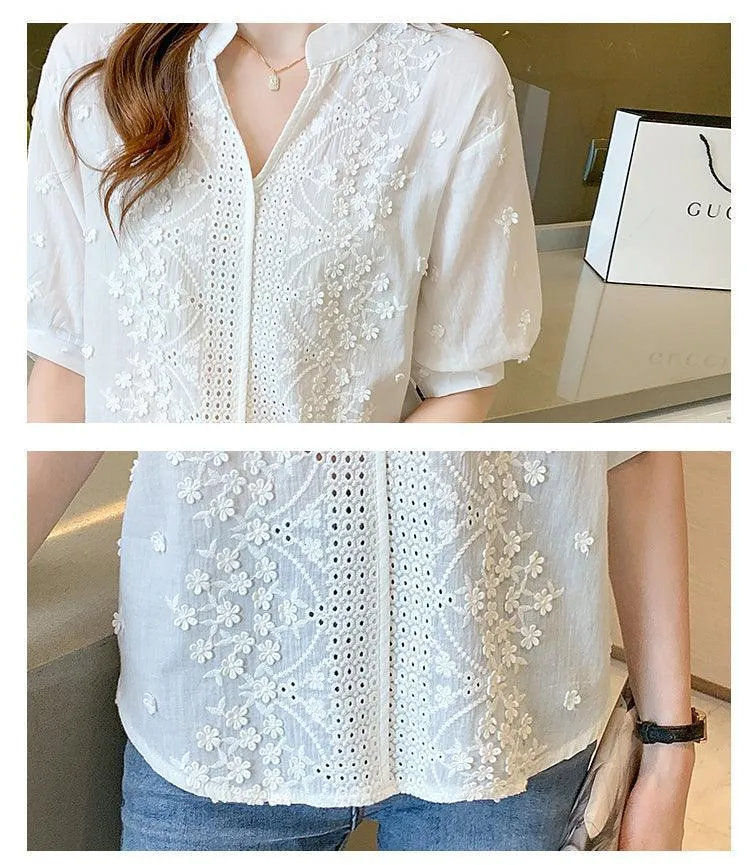 White embroidered blouse