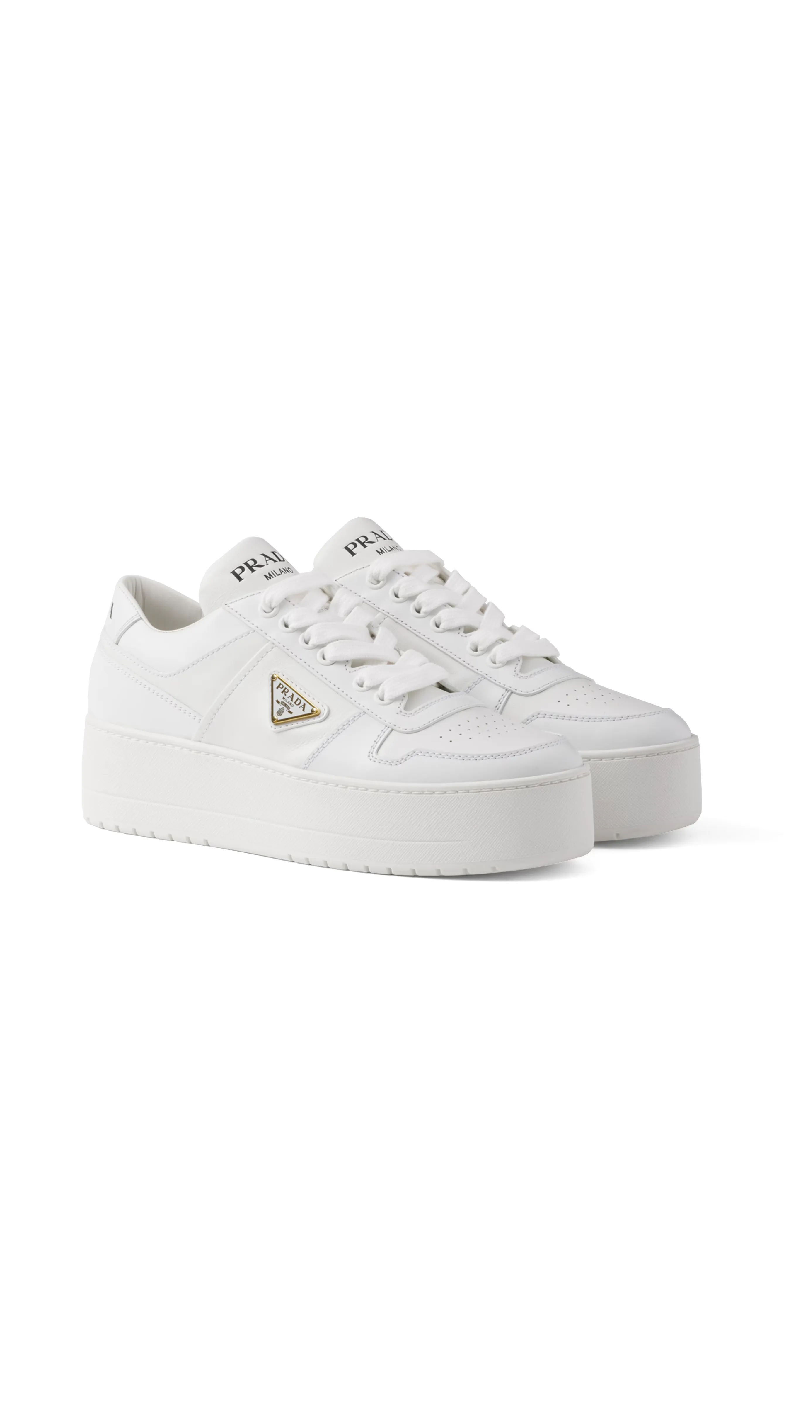 White Leather Sneakers - Downtown Bold