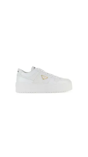 White Leather Sneakers - Downtown Bold