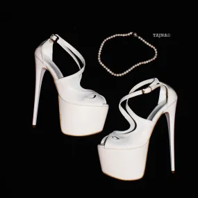 White Patent Leather Platform Shoes