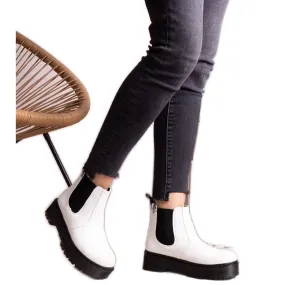 White platform ankle boots Lessaya