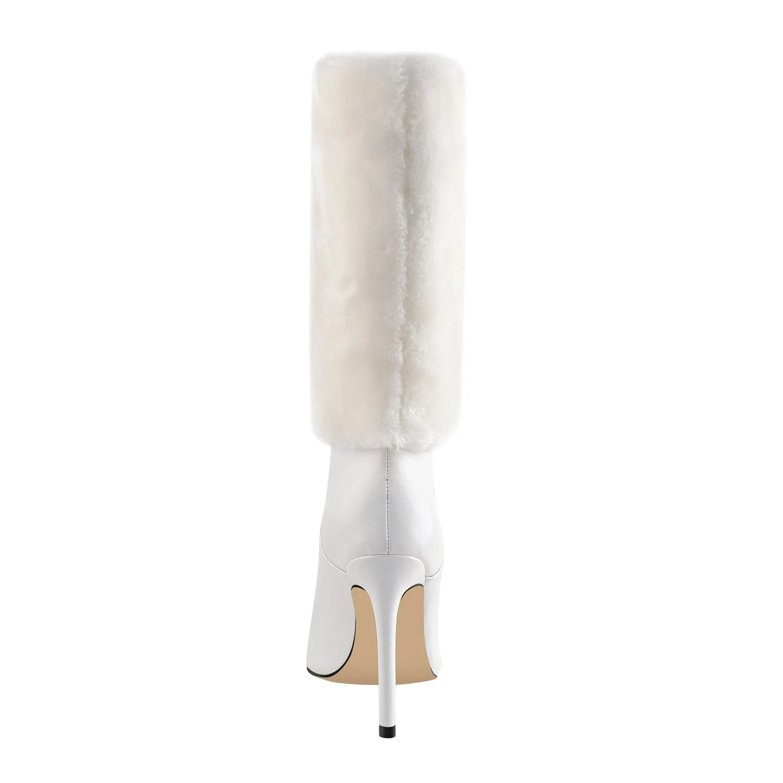 White Pointed Toe Stiletto Boots