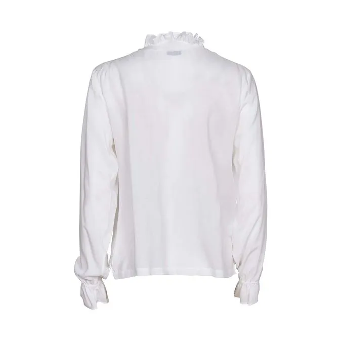 White Ruched Blouse for Women