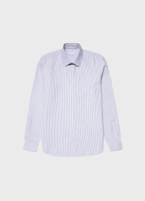 White/Navy Oxford Stripe Men's Oxford Shirt