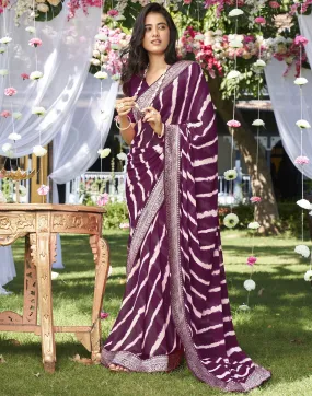 Wine Printed Saree