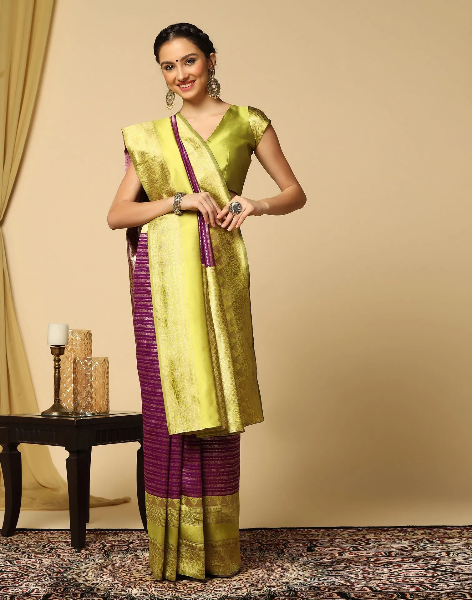 Wine Silk Saree