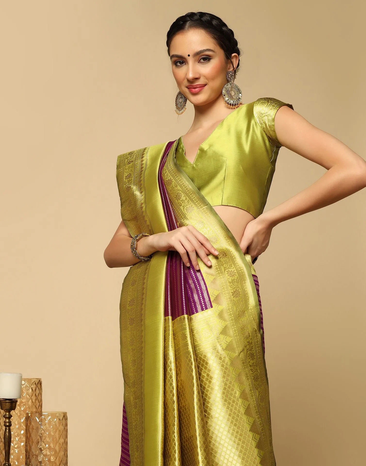 Wine Silk Saree