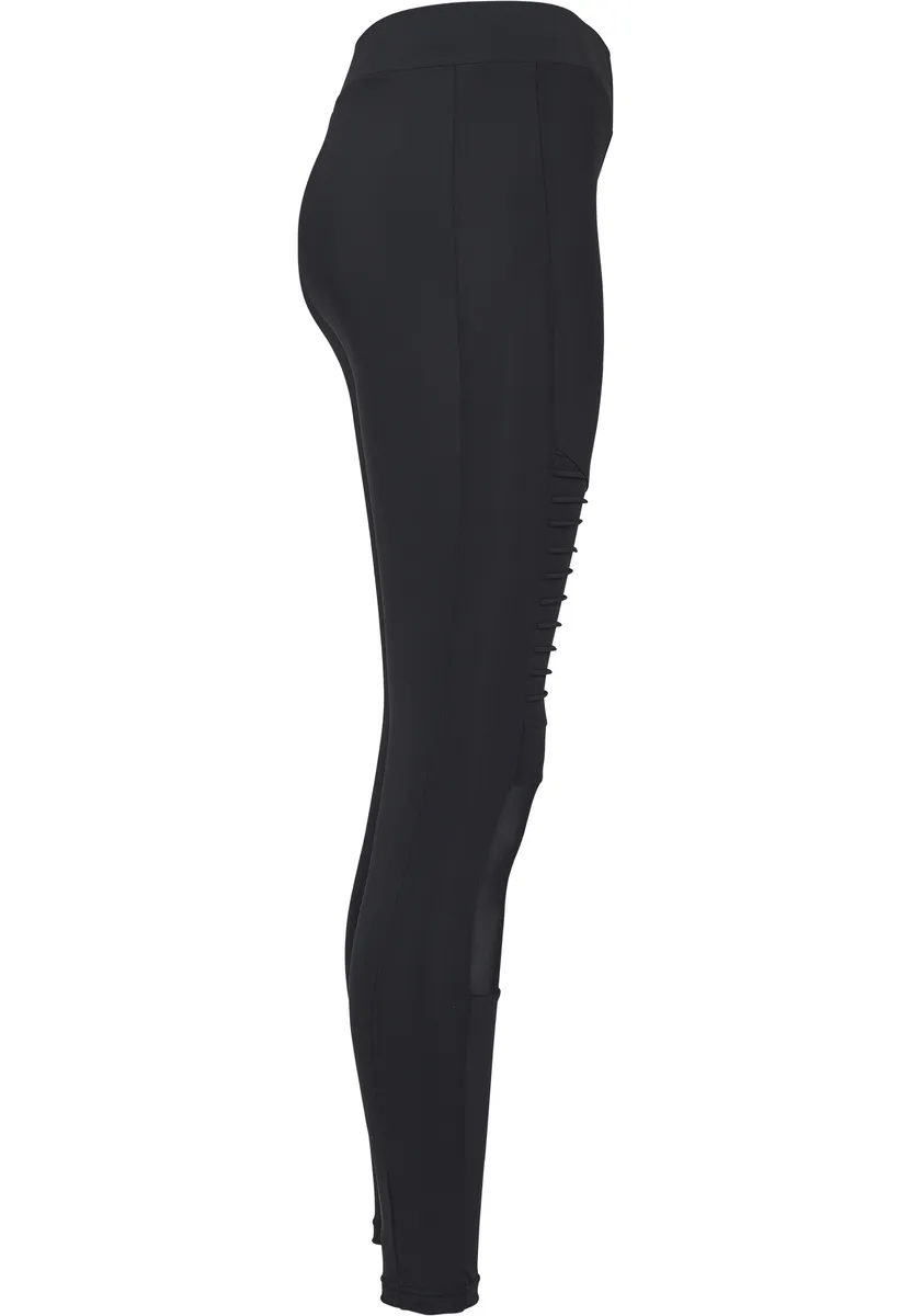 Women's trousers (leggings) urban CLASSICS - Tech Mesh Biker Leggings - black - TB2034  -  Metal-shop