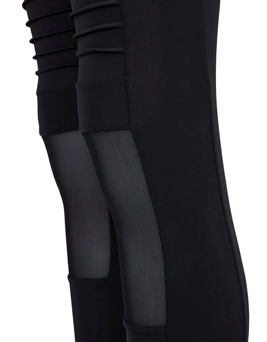 Women's trousers (leggings) urban CLASSICS - Tech Mesh Biker Leggings - black - TB2034  -  Metal-shop