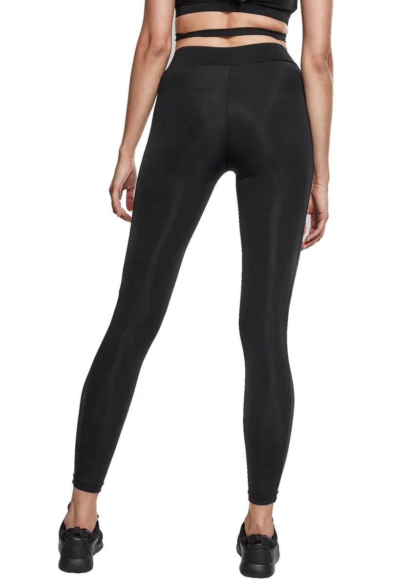 Women's trousers (leggings) urban CLASSICS - Tech Mesh Biker Leggings - black - TB2034  -  Metal-shop