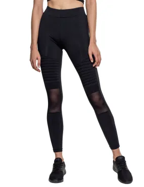 Women's trousers (leggings) urban CLASSICS - Tech Mesh Biker Leggings - black - TB2034  -  Metal-shop