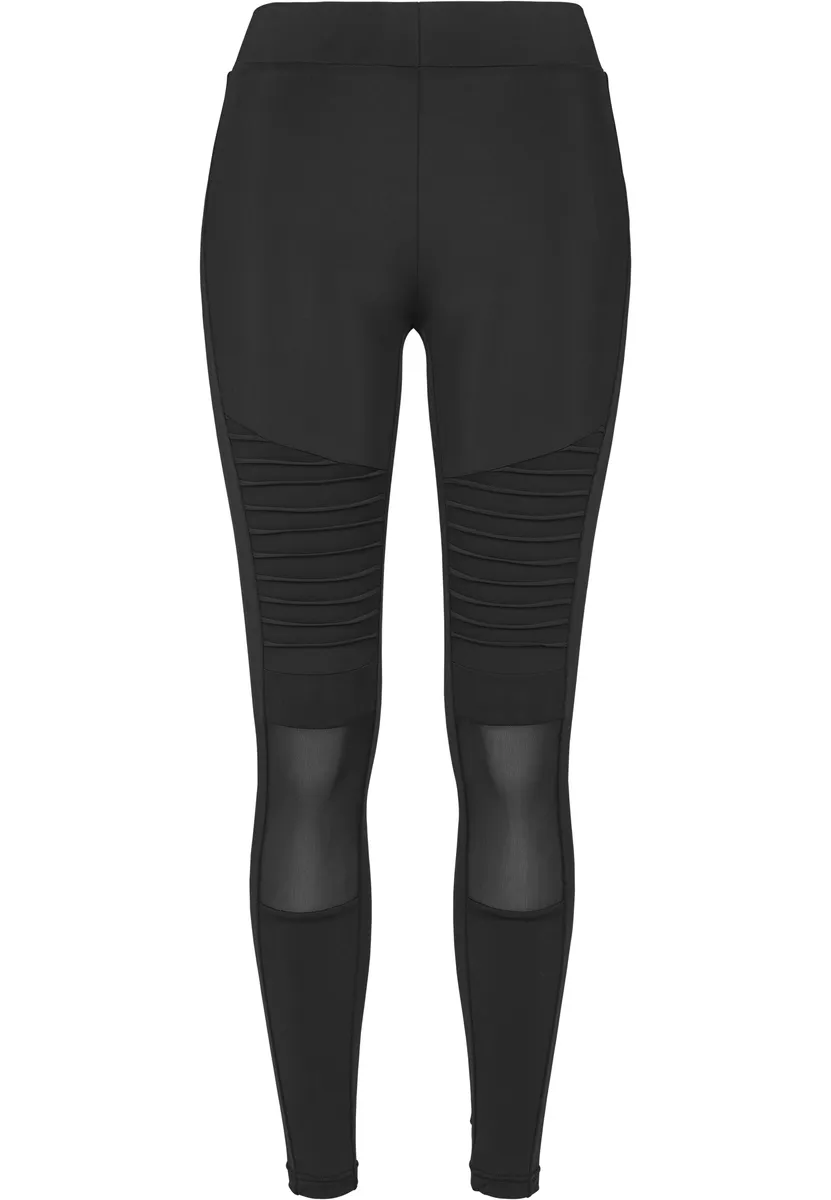 Women's trousers (leggings) urban CLASSICS - Tech Mesh Biker Leggings - black - TB2034  -  Metal-shop