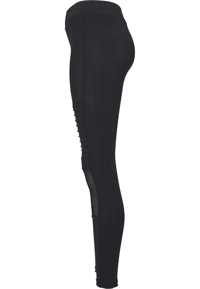 Women's trousers (leggings) urban CLASSICS - Tech Mesh Biker Leggings - black - TB2034  -  Metal-shop