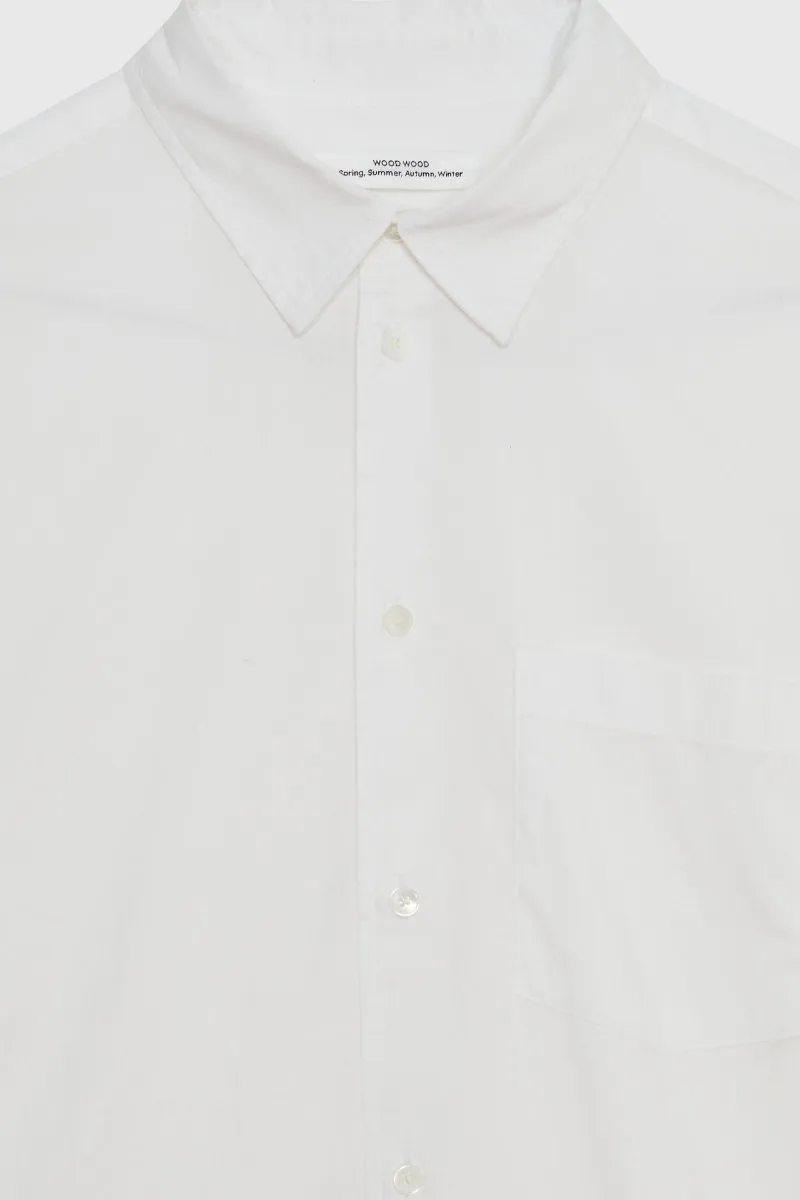 Wood Wood Timothy Poplin Shirt bright white