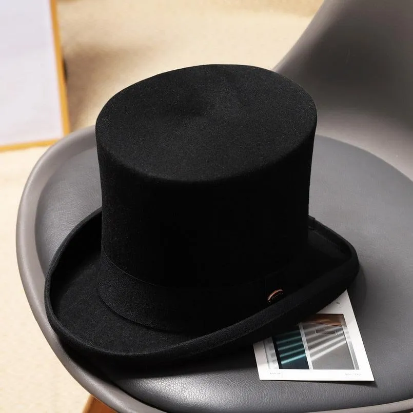 Wool Felt Top Hat Cylinder High Top Hat - Shop Now