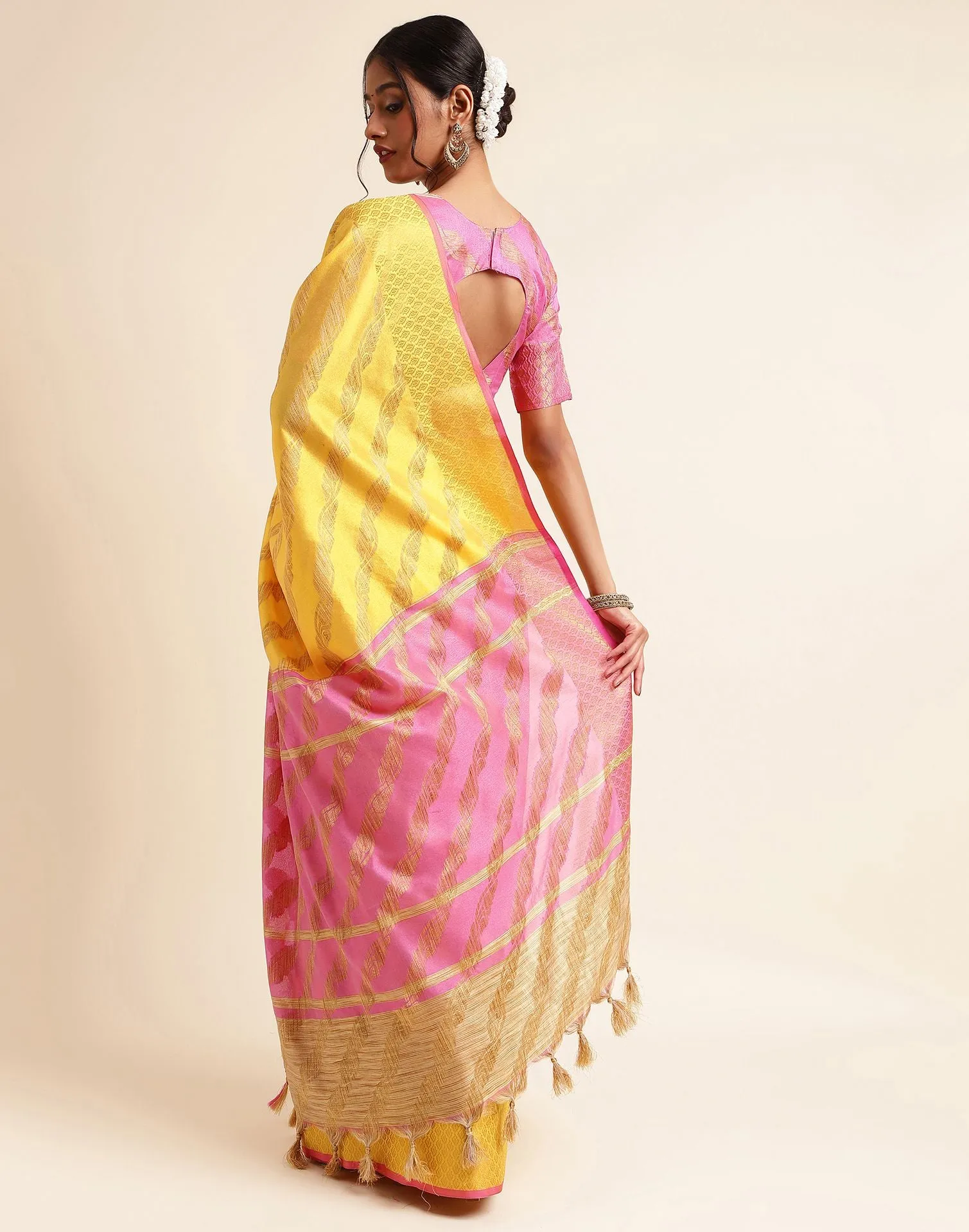 Yellow Silk Saree