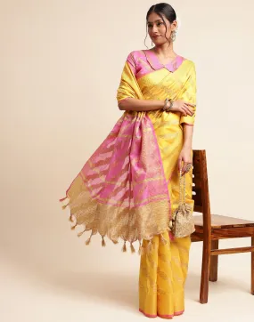 Yellow Silk Saree