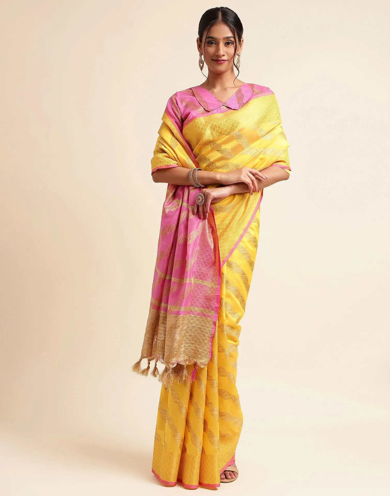 Yellow Silk Saree