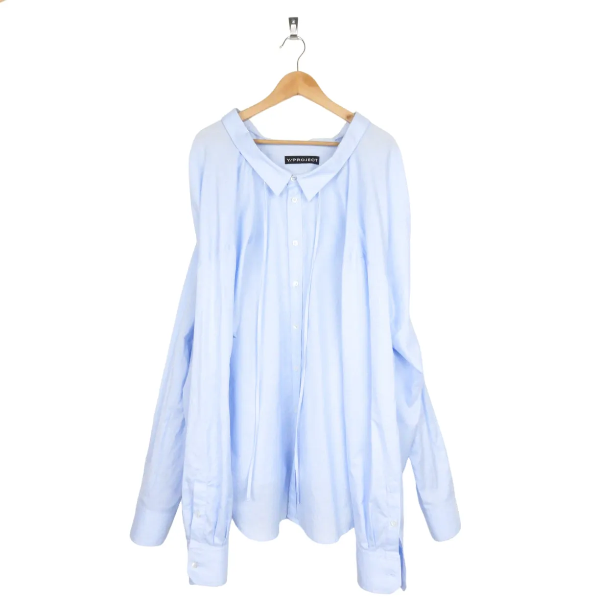 Y/Project Women's Blue Cotton Oversized Shirt Dress - Size Small